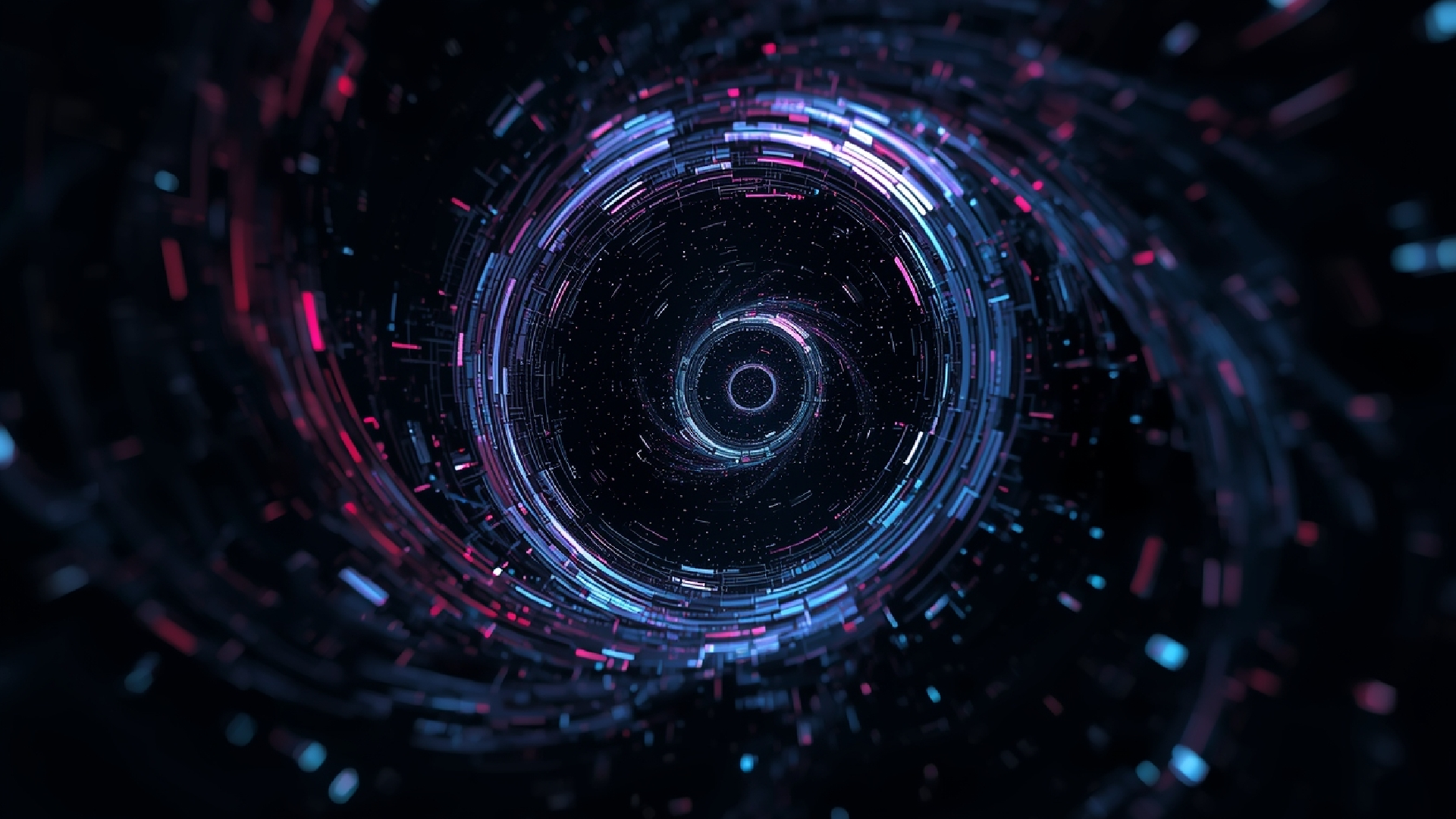 abstract space with neon vortex